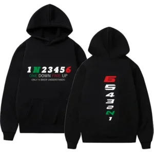 1N23456 Motorcycle Gear Biker Heartbeat Print Men's Hoodies male Pullover Clothing Oversized Sweatshirts Graphic Women Tracksuit